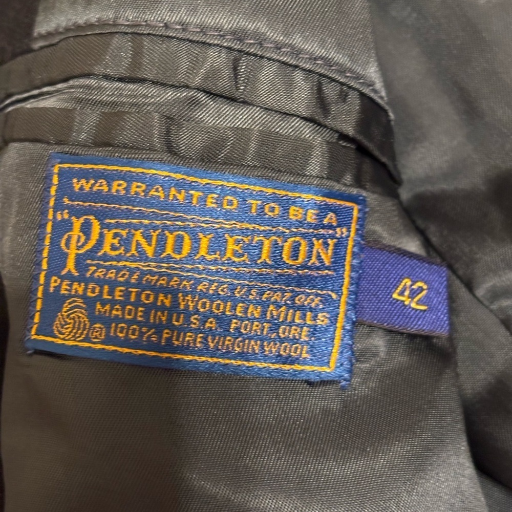 Vintage Pendleton Wool Blazer Men’s 42 Made in USA Navy Sport Coat - Picture 3 of 8